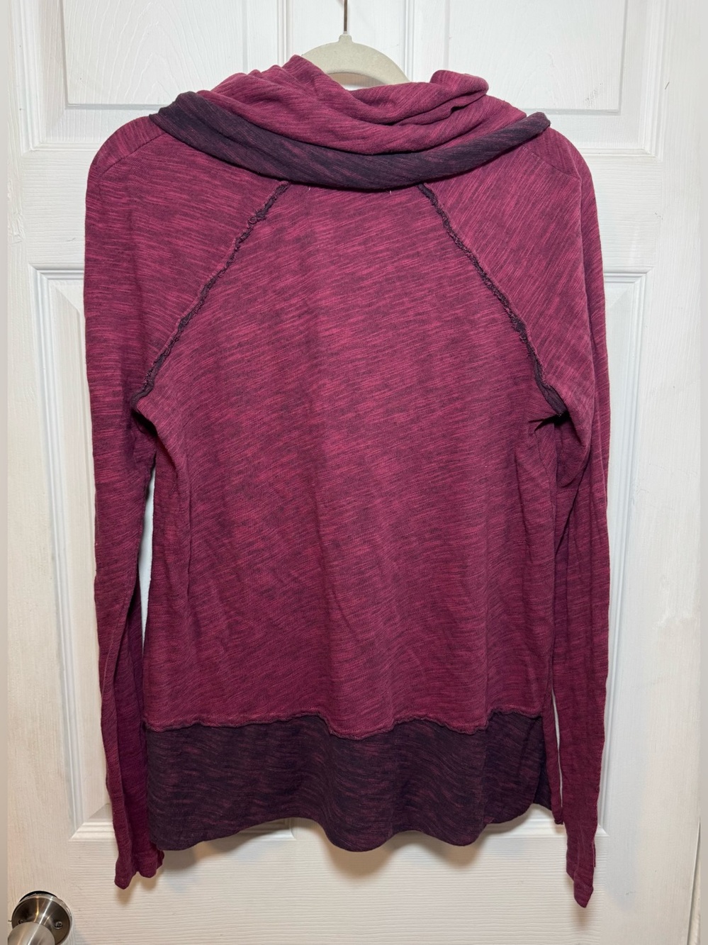 Free People Beach Magenta Cocoon Cowl Neck Long Sleeve Shirt Casual - Picture 12 of 14